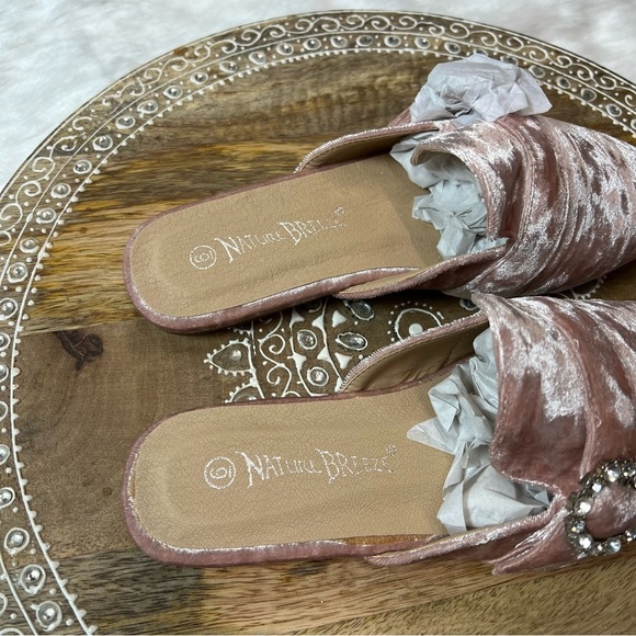 NWT Nature Breeze Slip on Women's Faux Velvet Mules - Picture 4 of 11